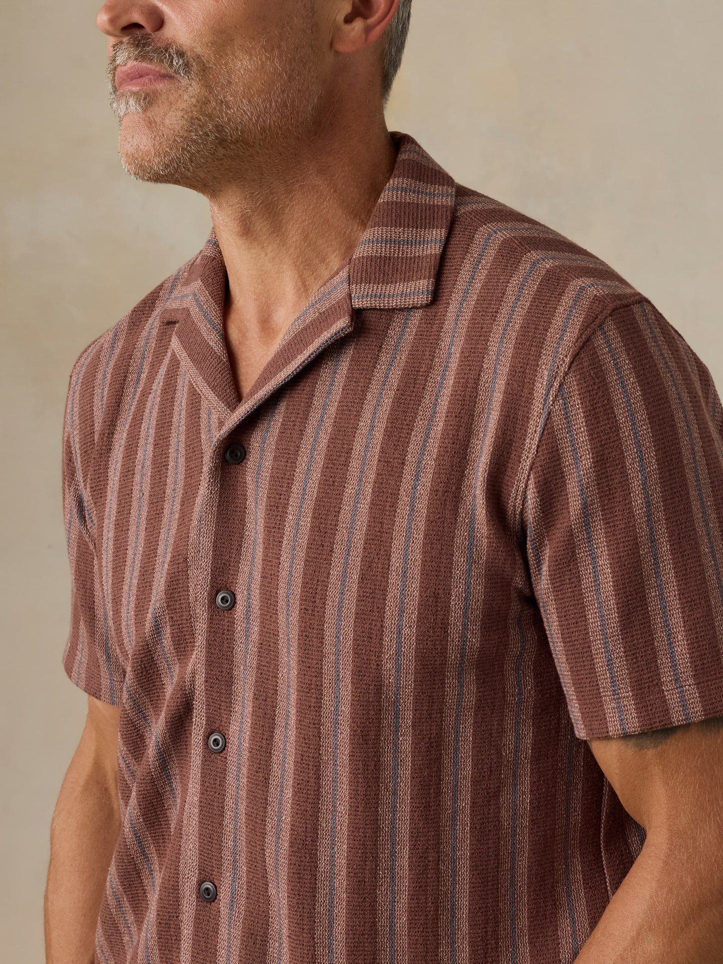 Short-Sleeve Oasis Camp Shirt - Autumn Sky Stripe