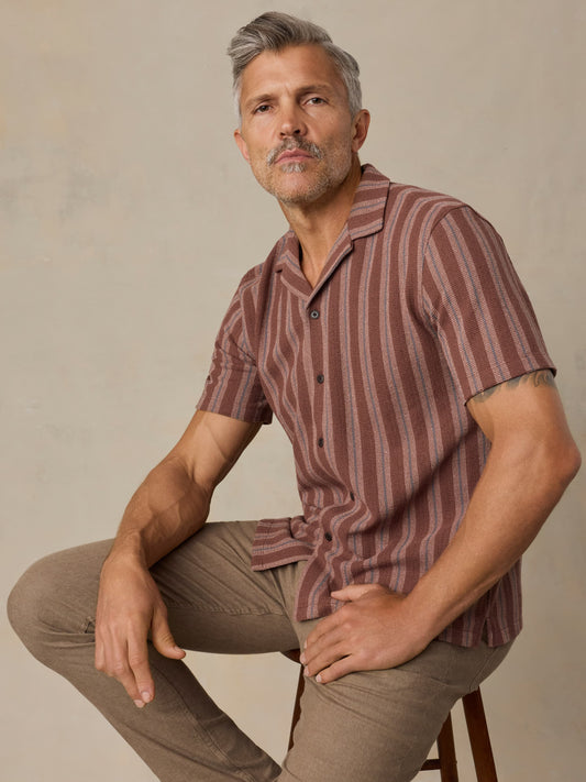 Short-Sleeve Oasis Camp Shirt - Autumn Sky Stripe