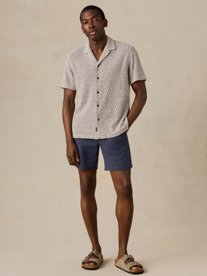 Short-Sleeve Oasis Camp Shirt - Brown Island Medallion