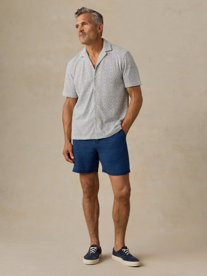 Short-Sleeve Oasis Camp Shirt - Blue Island Medallion