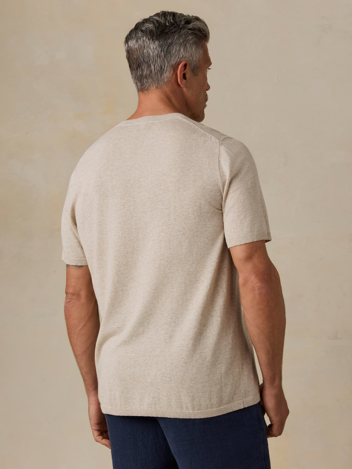 Short-Sleeve Sweater Tee - Faded Sand Melange