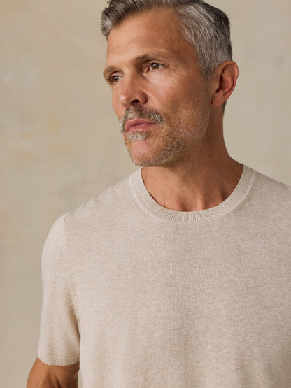 Short-Sleeve Sweater Tee - Faded Sand Melange