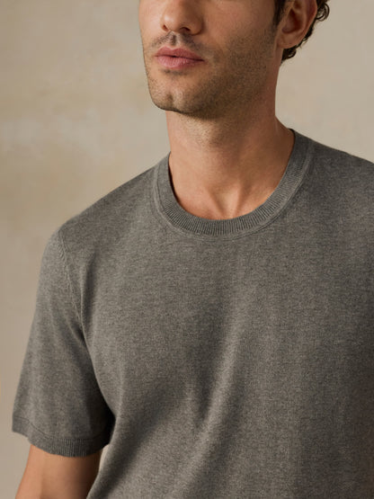 Short-Sleeve Sweater Tee - Olive Range Melange
