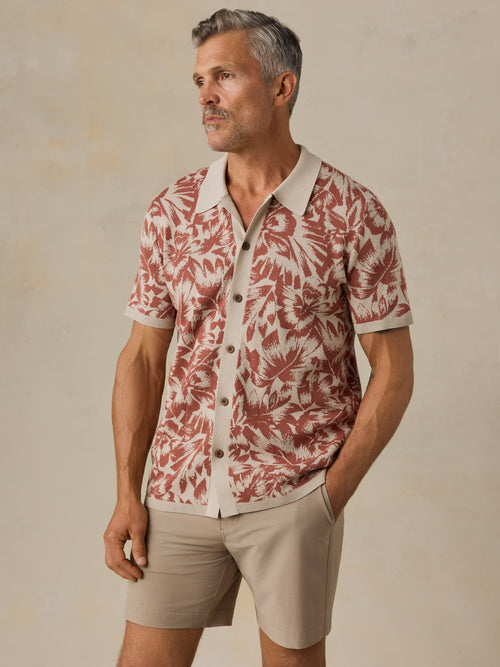 Short-Sleeve Sweater Shirt - Sienna Sky Tropical