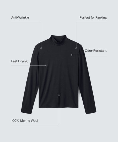 Men's Long Sleeve Merino Hi-Neck
