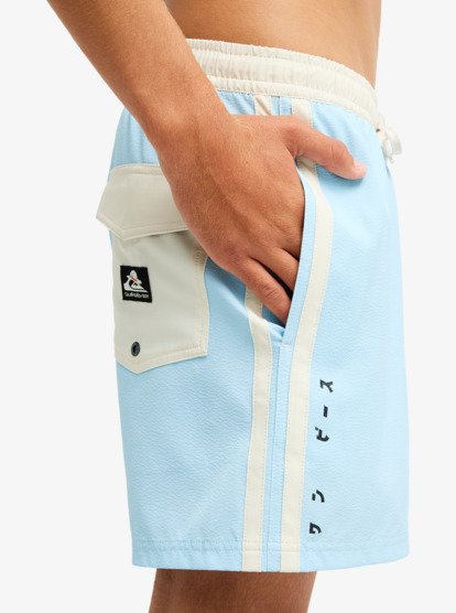 One Piece Solid 16" Elastic Waist Boardshorts - Stratosphere