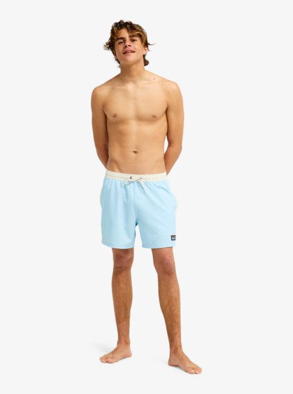One Piece Solid 16" Elastic Waist Boardshorts - Stratosphere