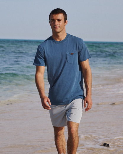 Saltwater Pigment-Dyed Short Sleeve Pocket Tee - Dark Denim