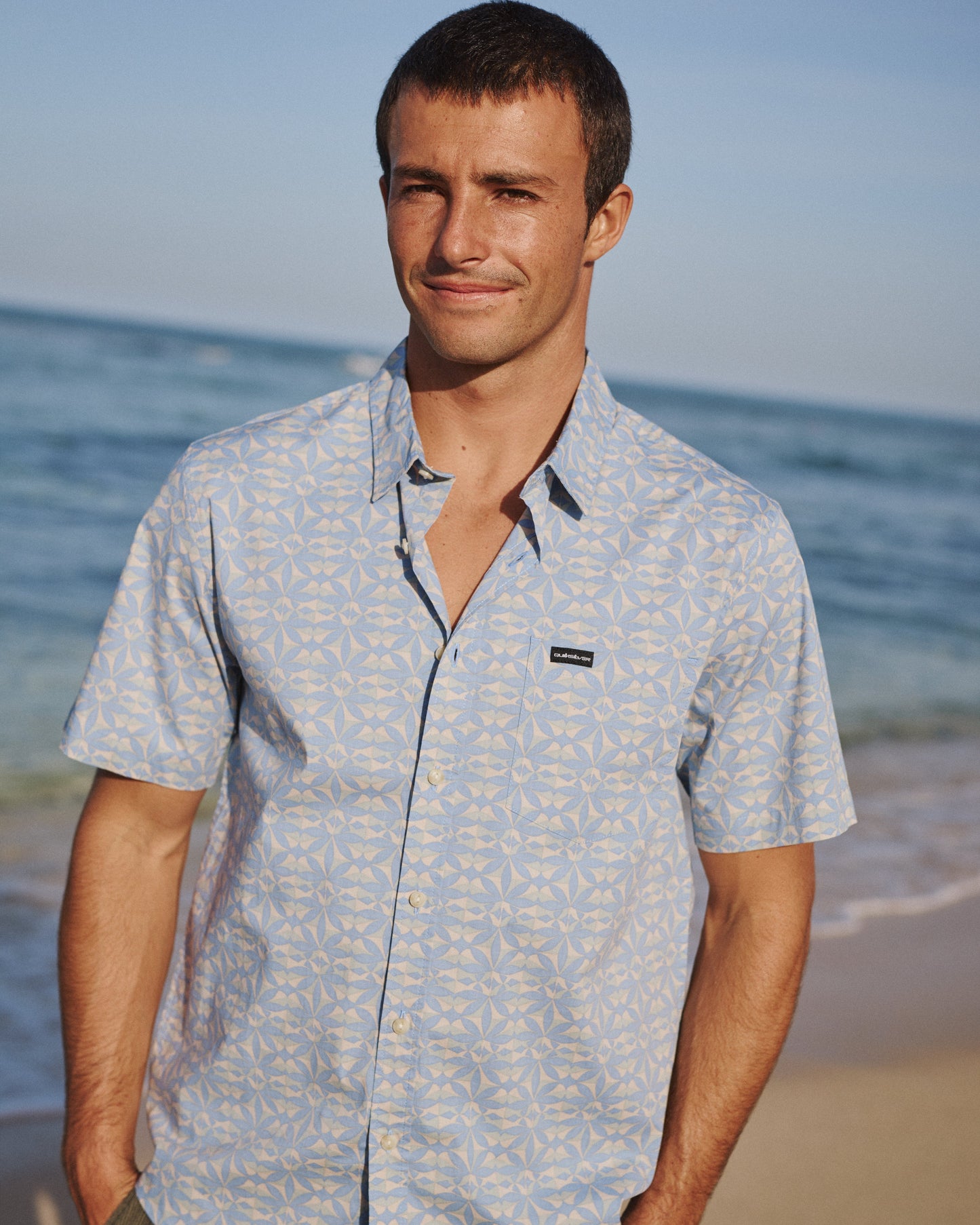 Nature Tile Classic Short Sleeve Woven Shirt - Quiet Harbor
