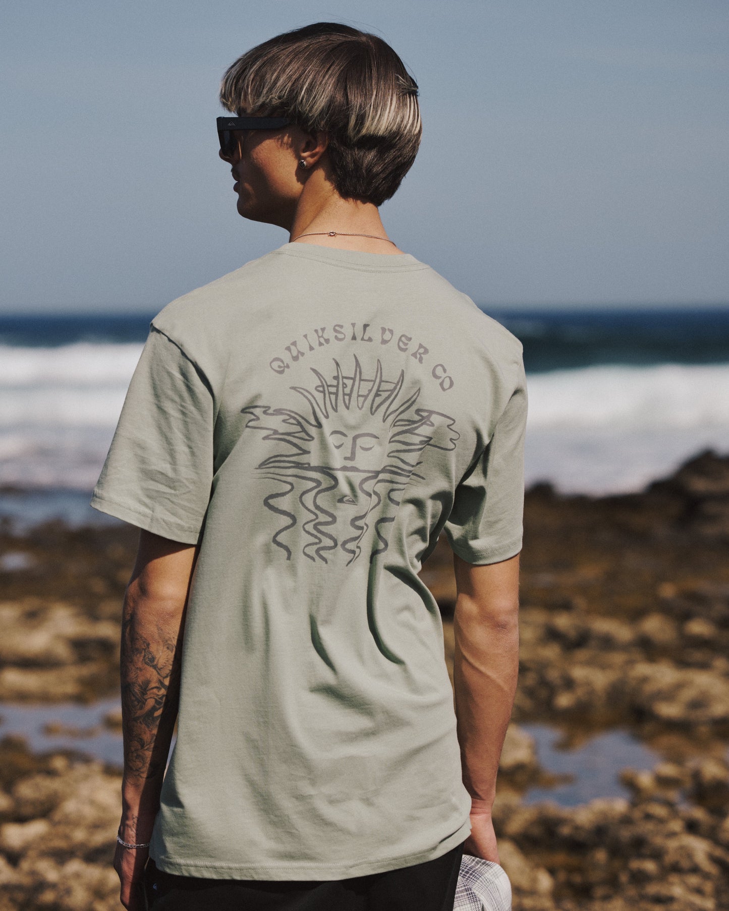 Sun Down Classic Short Sleeve Knit T-Shirt - Iceberg Green