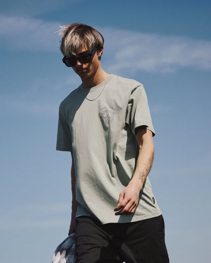 Sun Down Classic Short Sleeve Knit T-Shirt - Iceberg Green