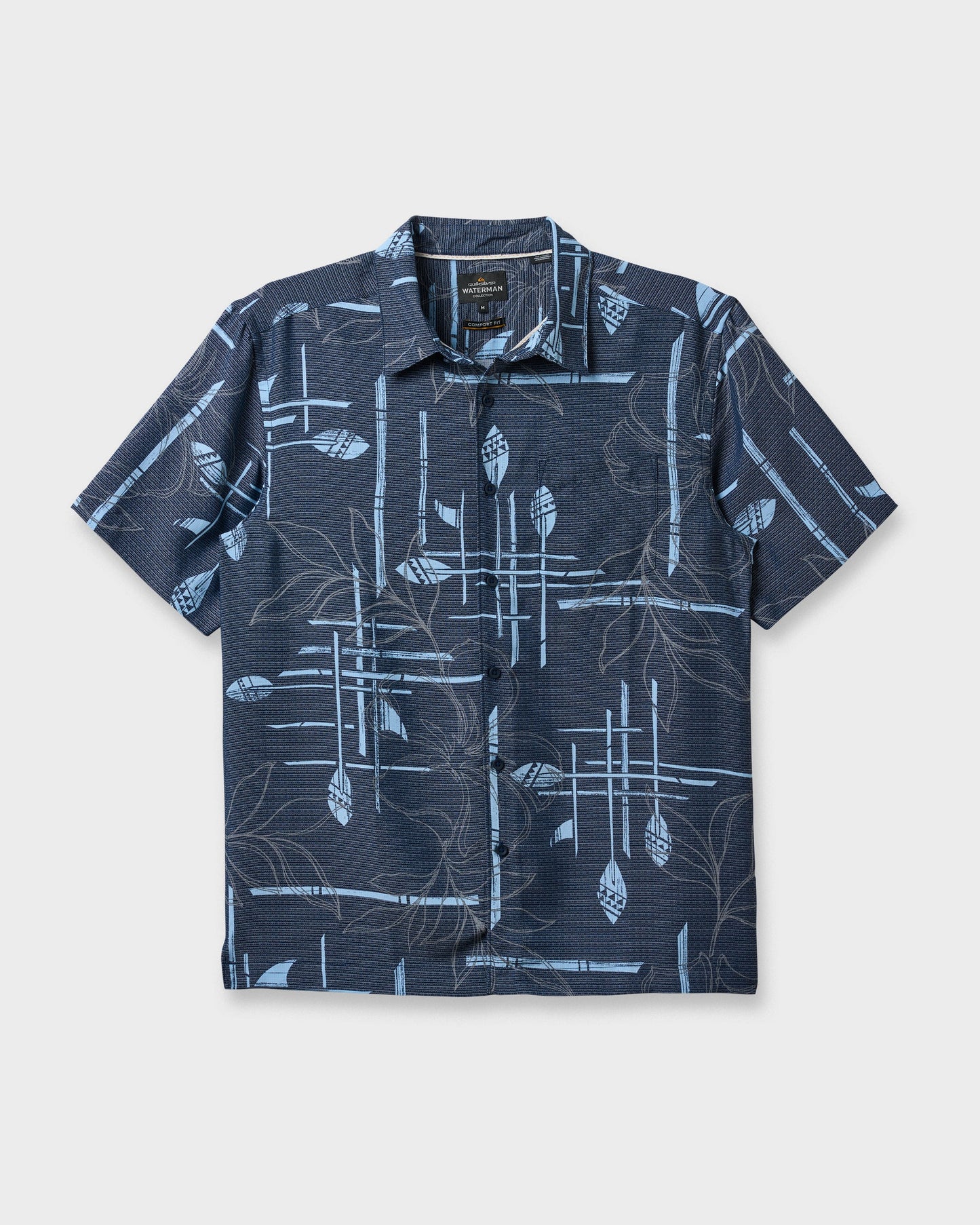 Waterman Paddle Out Short Sleeve Woven Shirt - Navy Blazer