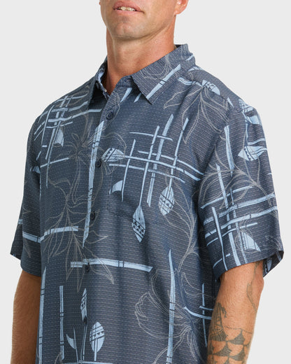 Waterman Paddle Out Short Sleeve Woven Shirt - Navy Blazer