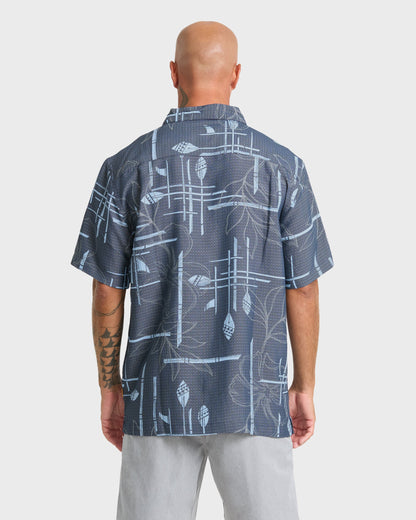 Waterman Paddle Out Short Sleeve Woven Shirt - Navy Blazer