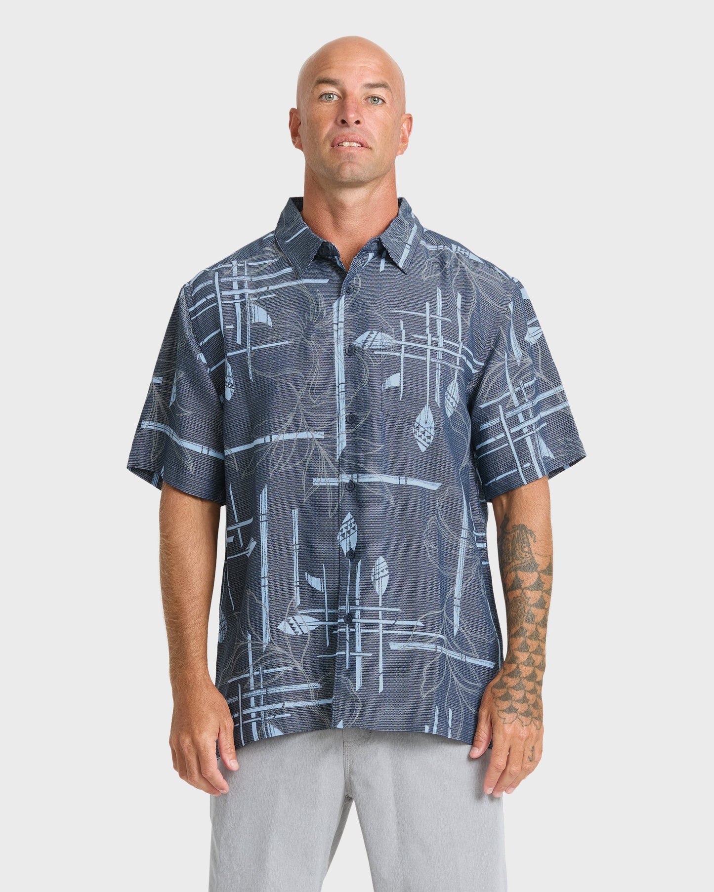 Waterman Paddle Out Short Sleeve Woven Shirt - Navy Blazer