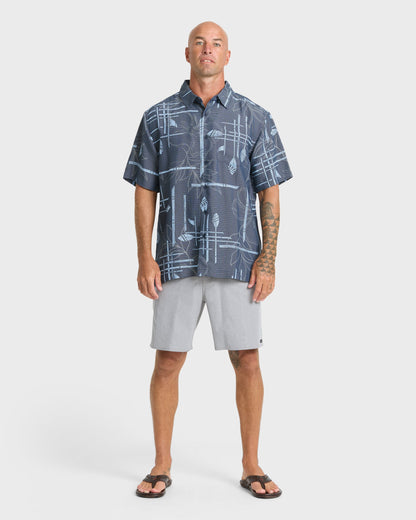 Waterman Paddle Out Short Sleeve Woven Shirt - Navy Blazer
