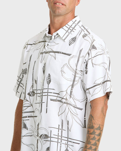 Waterman Paddle Out Short Sleeve Woven Shirt - White