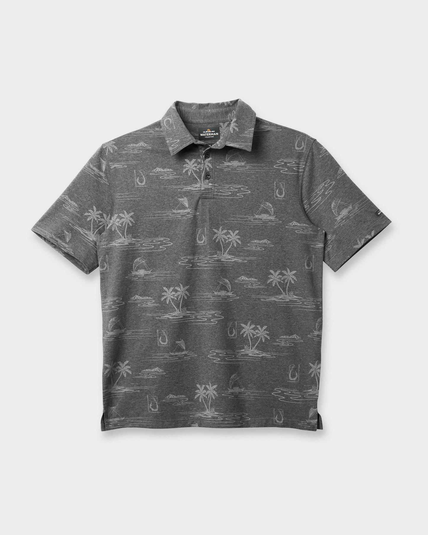 Waterman Island Daze Polo T-Shirt - Phantom Heather