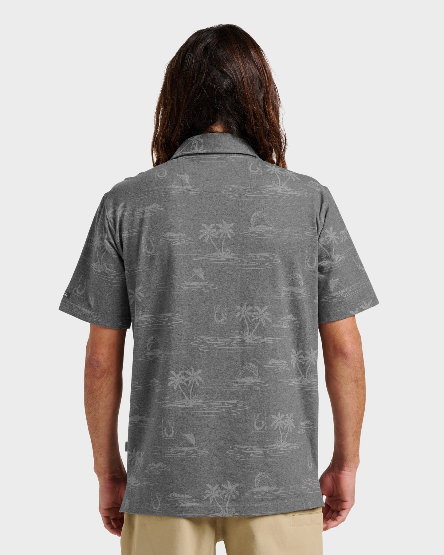 Waterman Island Daze Polo T-Shirt - Phantom Heather