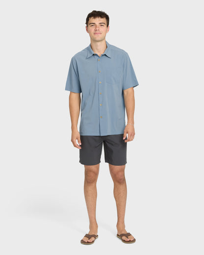 Chaser Short Sleeve Woven Shirt - Blue Shadow
