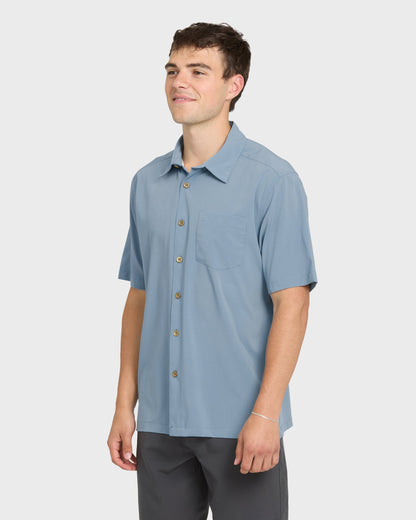 Chaser Short Sleeve Woven Shirt - Blue Shadow