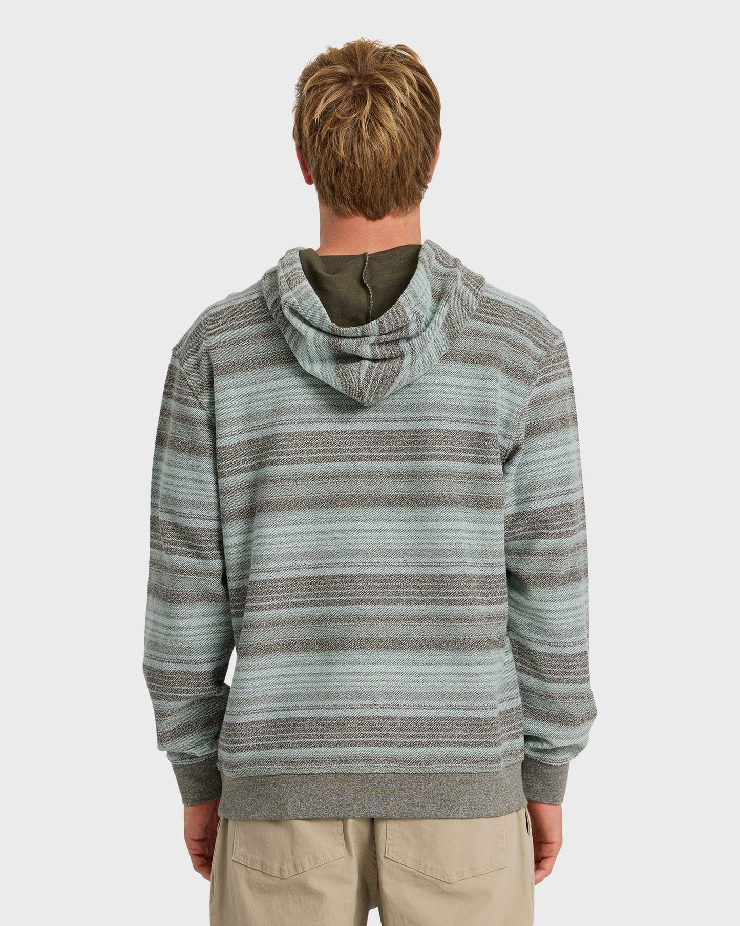 Great Otway Yarn-Dyed Stripe Pullover Hoodie - Grape Leaf