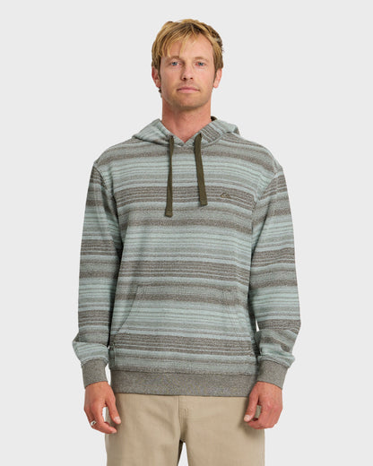 Great Otway Yarn-Dyed Stripe Pullover Hoodie - Grape Leaf