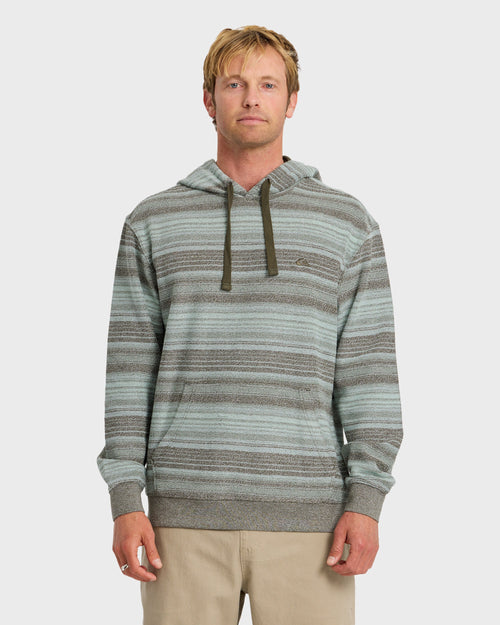 Great Otway Yarn-Dyed Stripe Pullover Hoodie - Grape Leaf