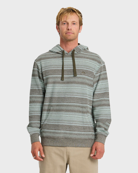 Great Otway Yarn-Dyed Stripe Pullover Hoodie - Grape Leaf