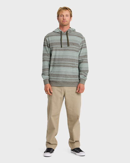 Great Otway Yarn-Dyed Stripe Pullover Hoodie - Grape Leaf