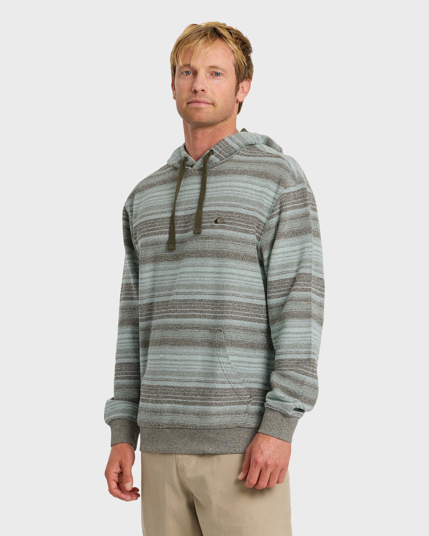 Great Otway Yarn-Dyed Stripe Pullover Hoodie - Grape Leaf