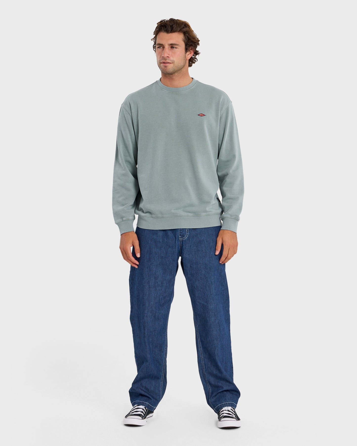 Saltwater Mineral Wash Crewneck Sweatshirt - Lily Pad