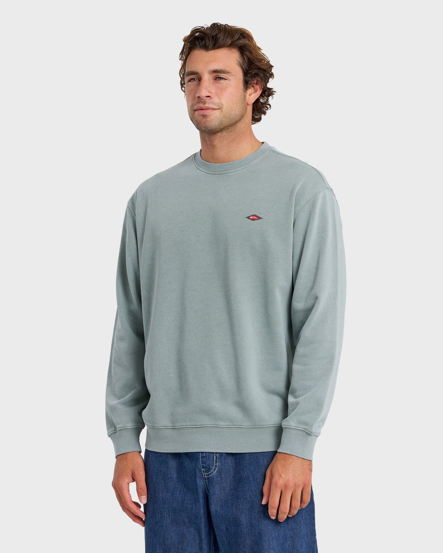 Saltwater Mineral Wash Crewneck Sweatshirt - Lily Pad