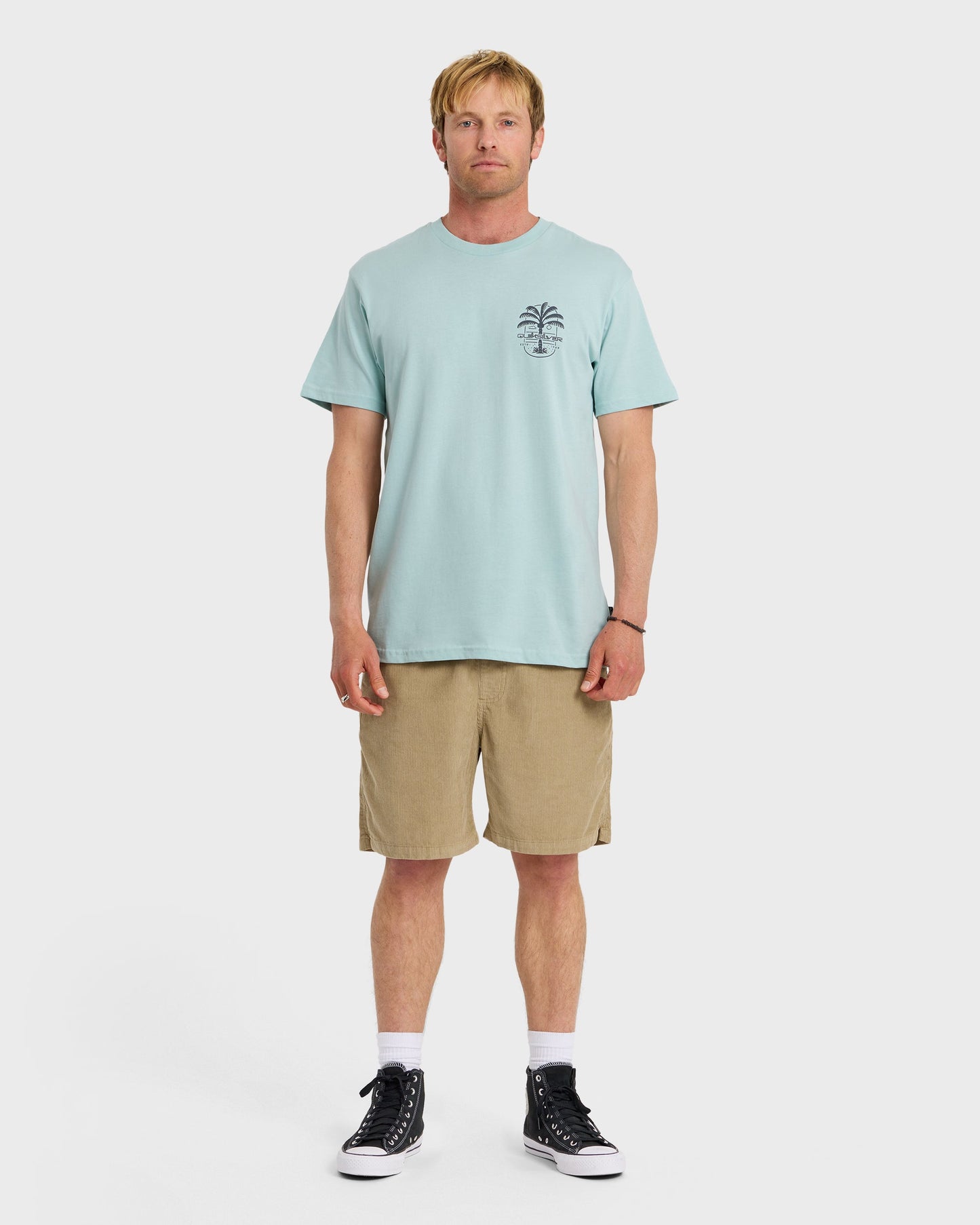 Uno Palm Short Sleeve T-Shirt - Blue Haze