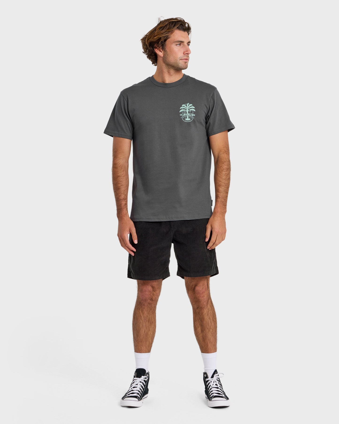 Uno Palm Short Sleeve T-Shirt - Iron Gate