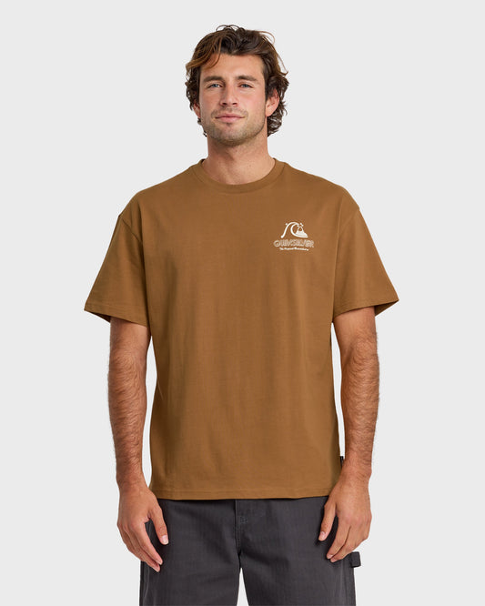 Vintage Bubble Originals Oversized Short Sleeve Graphic T-Shirt - Tobacco