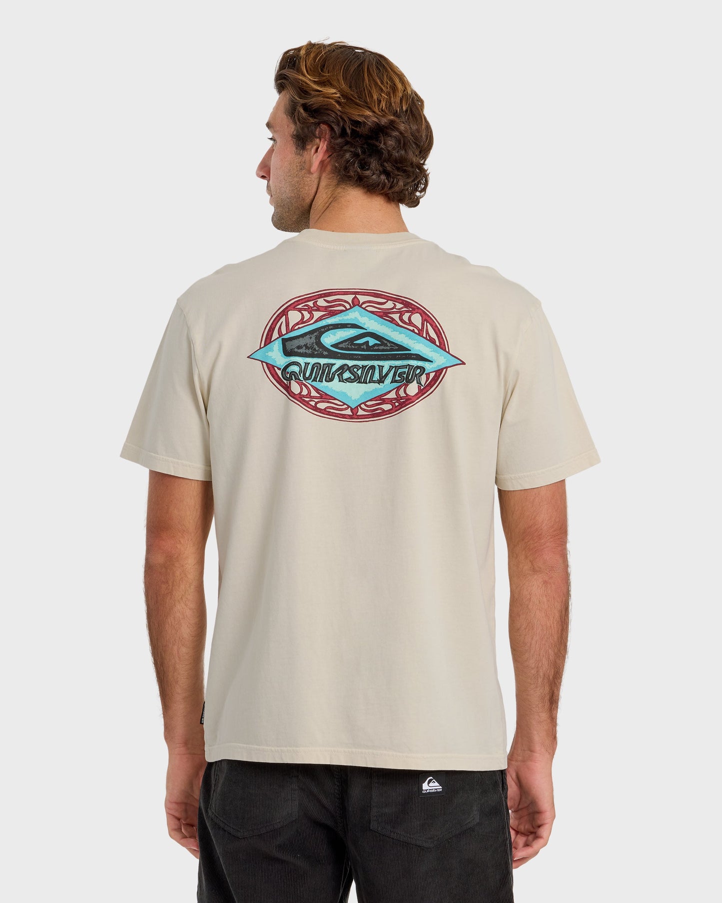 Foil Stamp Pigment-Dyed Short Sleeve T-Shirt - Silver Birch