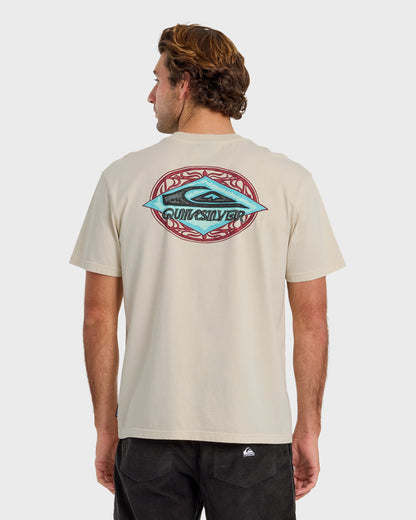 Foil Stamp Pigment-Dyed Short Sleeve T-Shirt - Silver Birch