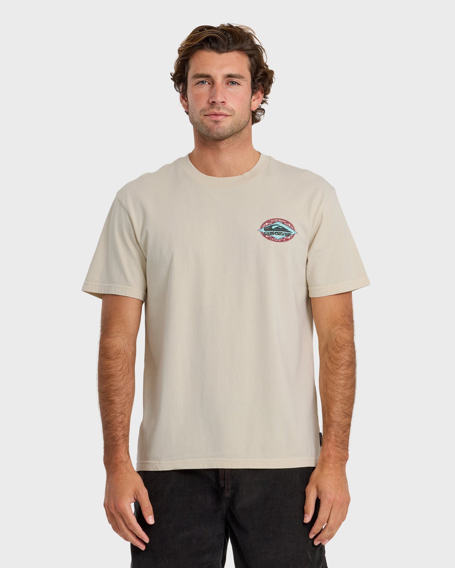 Foil Stamp Pigment-Dyed Short Sleeve T-Shirt - Silver Birch