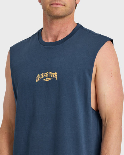 Diamond Arch Oversized Tank - Dark Denim