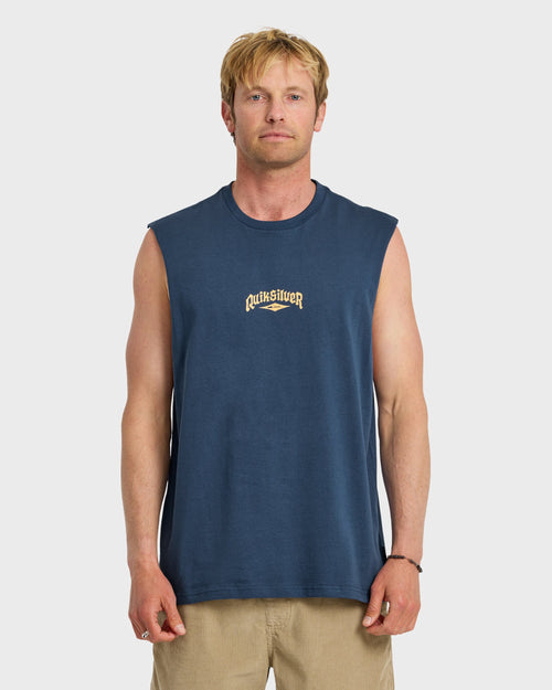 Diamond Arch Oversized Tank - Dark Denim