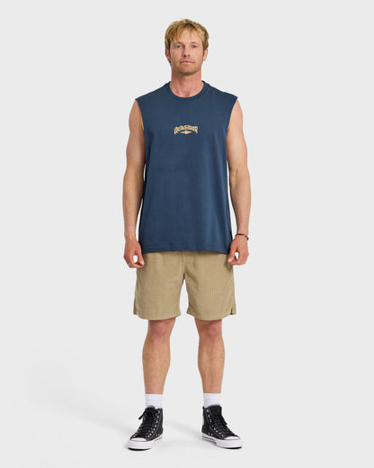 Diamond Arch Oversized Tank - Dark Denim