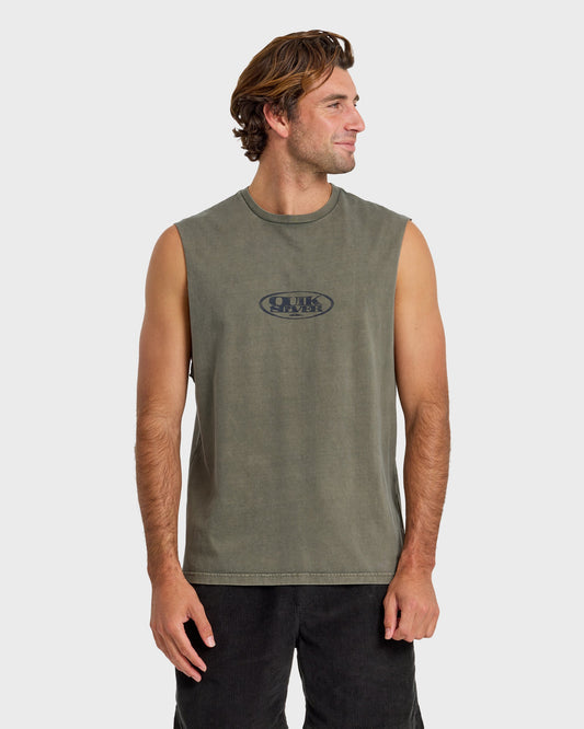 Blends Oversized Acid Wash Tank Top - Grape Leaf