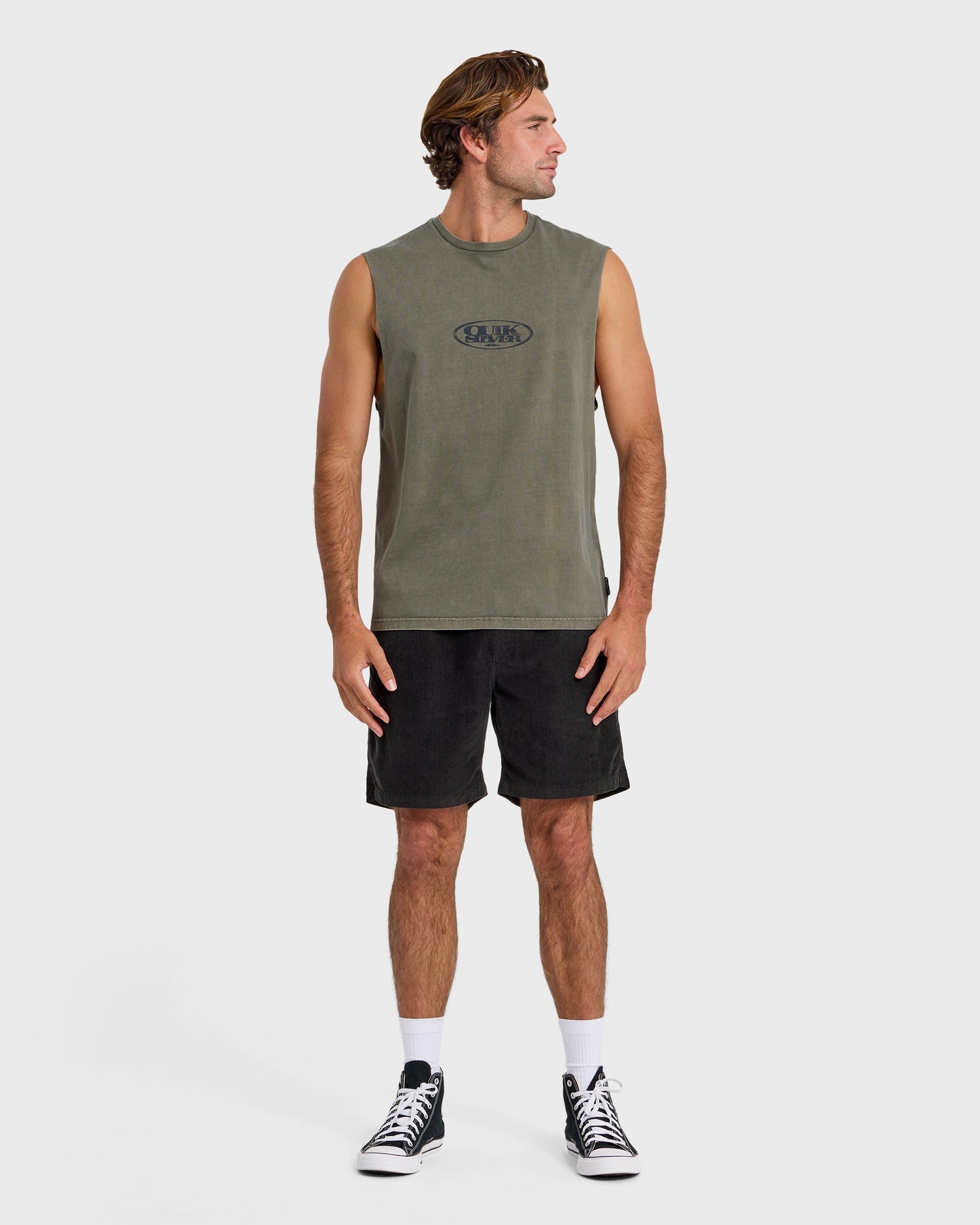Blends Oversized Acid Wash Tank Top - Grape Leaf
