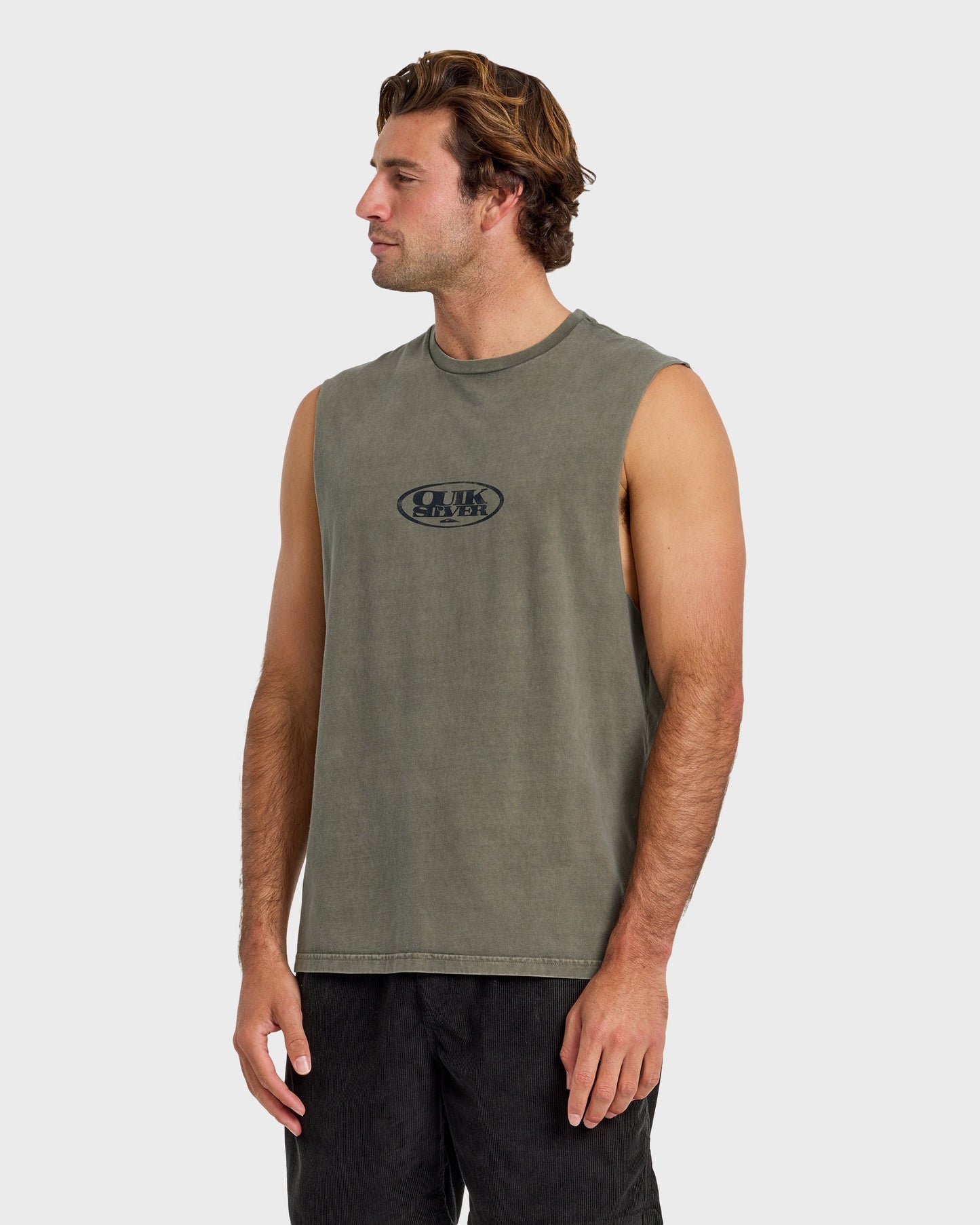 Blends Oversized Acid Wash Tank Top - Grape Leaf