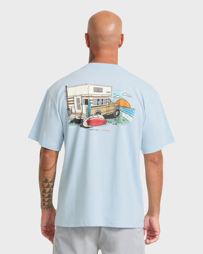 Waterman Off The Grid Sueded Short Sleeve T-Shirt - Skyway