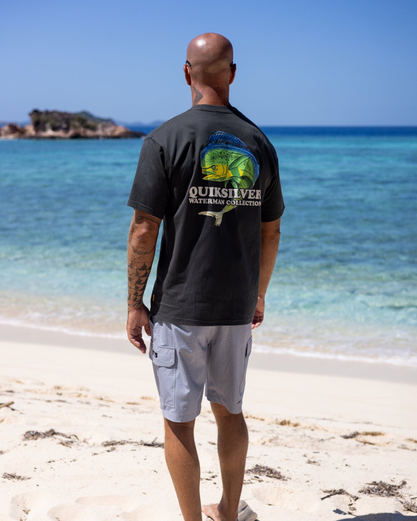 Waterman Big Bull Sueded Short Sleeve T-Shirt - Phantom