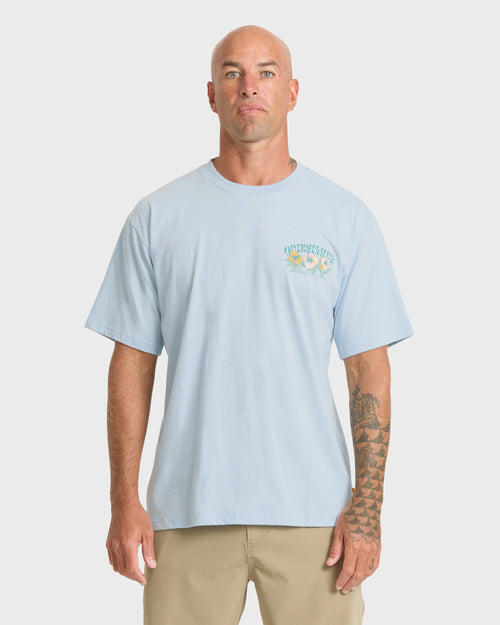 Waterman Las Flores Sueded Short Sleeve T-Shirt - Skyway