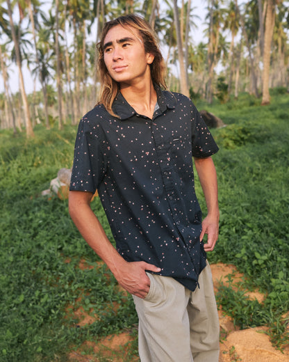Ditsy Blossom Classic Short Sleeve Shirt - Anthracite