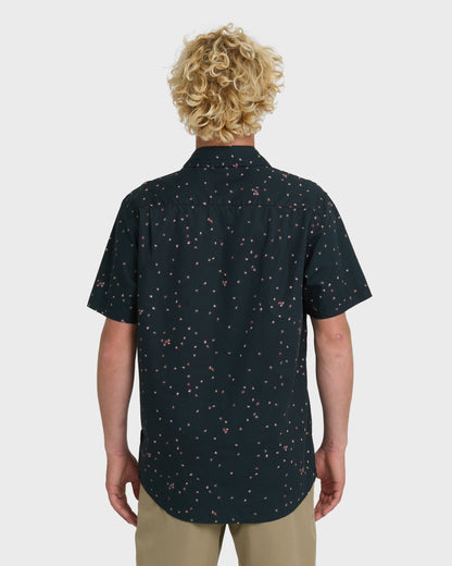 Ditsy Blossom Classic Short Sleeve Shirt - Anthracite